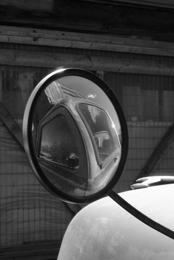 Chevy 3600 Mirror b/w Photograph by Glory Ann Penington