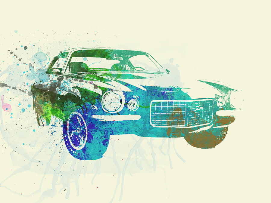 Chevy Camaro Painting - Chevy Camaro Watercolor by Naxart Studio