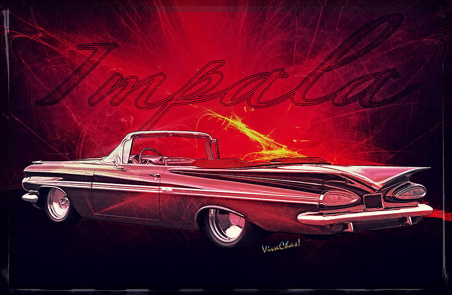 Chevrolet Photograph - Chevy Impala Convertible for 1959 by Chas Sinklier