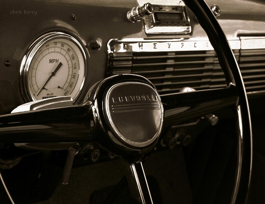 Chevy Pick Up Steering Wheel Photograph by Chris Berry