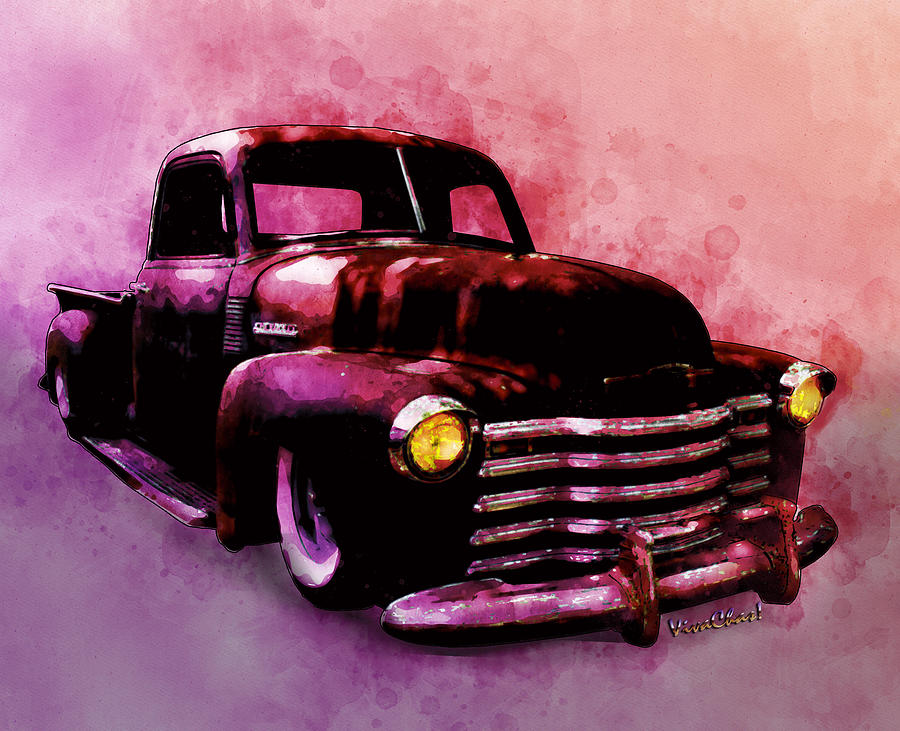 Chevy Rat Rod Pickup Pop Stand Digital Art by Chas Sinklier