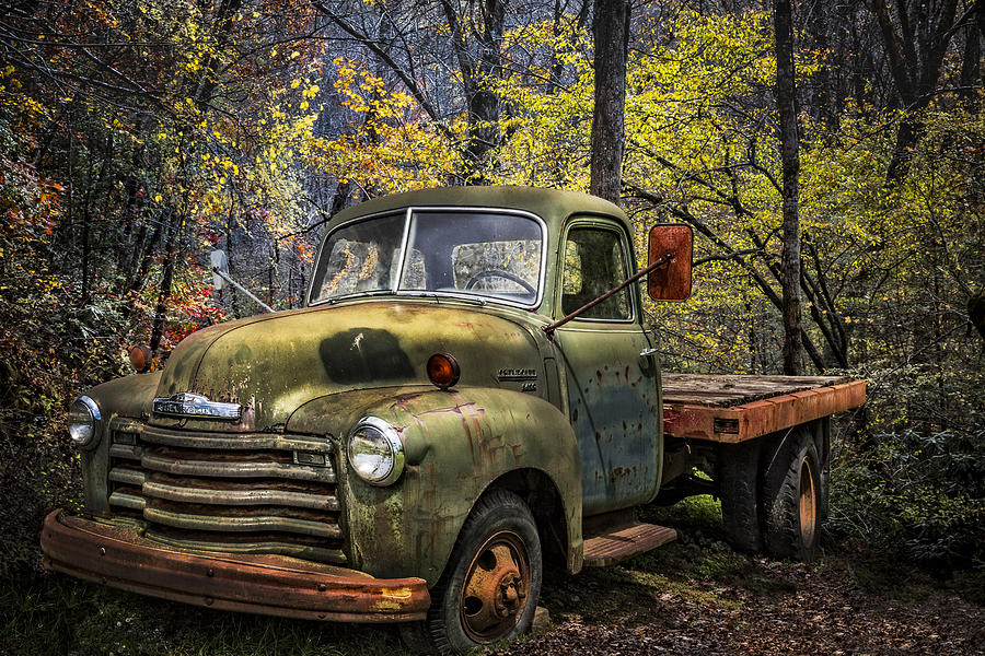 Chevy Truck in the Woods Photograph by Debra and Dave Vanderlaan