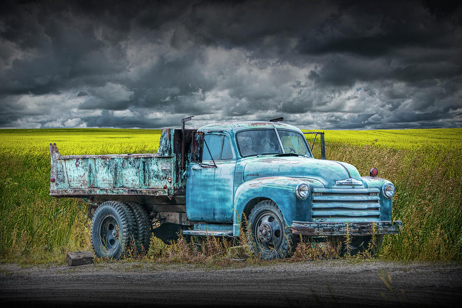Transportation Photograph - Chevy Truck Stranded by the side of the Road by Randall Nyhof