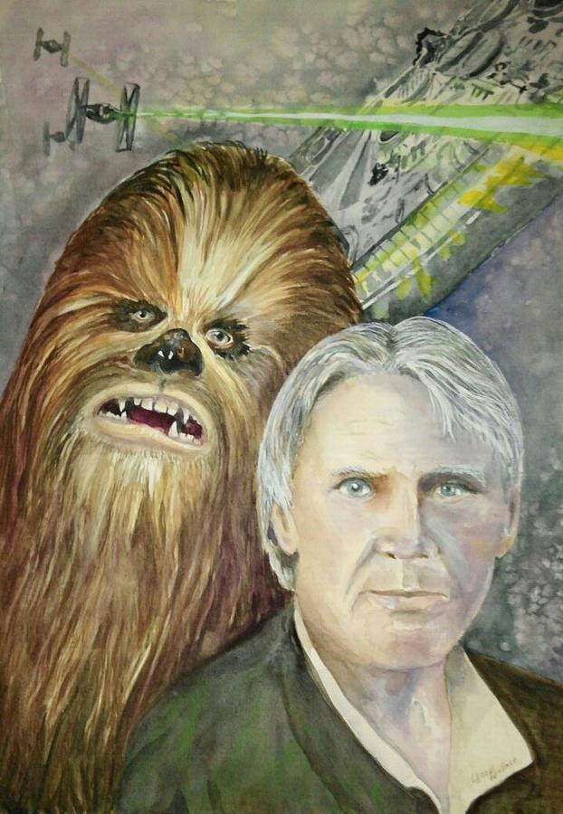 Chewy We Are Home Painting by Leslie Hoops-Wallace