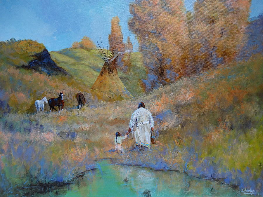 Horse Painting - Cheyenne Autum by Sam Iddings