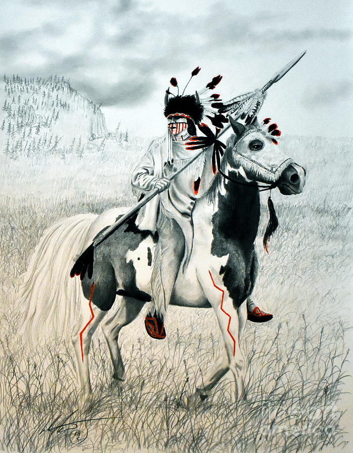 Cheyenne horseman Mixed Media by John Huntsman