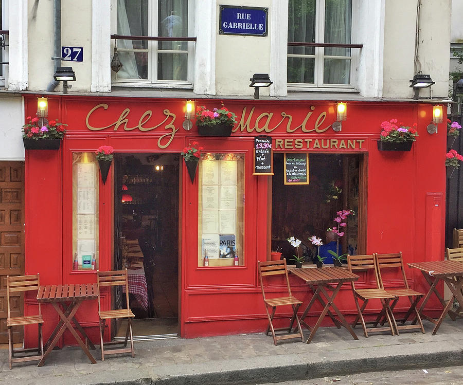 Chez Marie Restaurant, Montmartre, Paris Photograph by Frank DiMarco