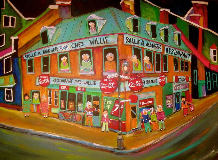 Chez Willie St.Paul east Painting by Michael Litvack