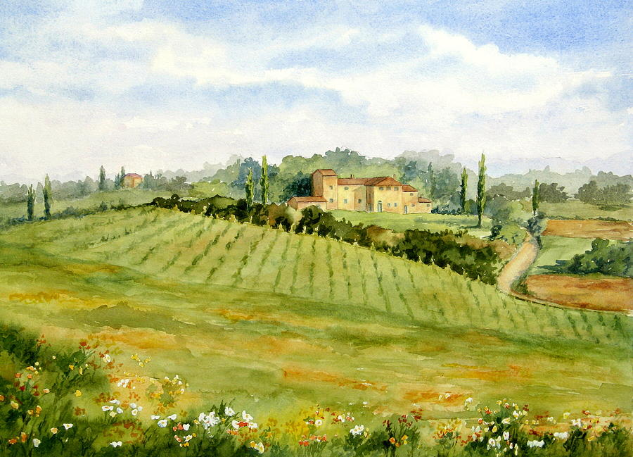 Landscape Painting - Chianti Villa by Vikki Bouffard