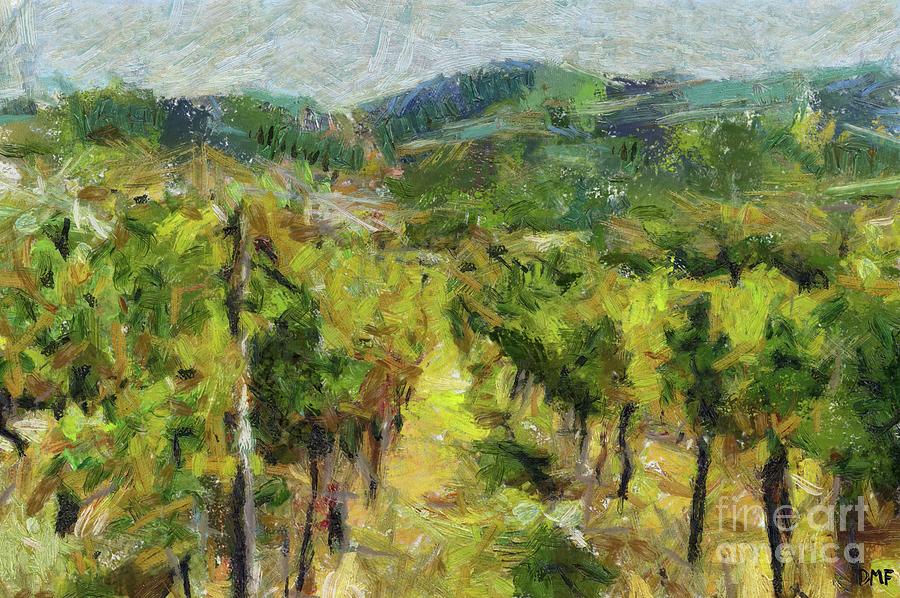 Summer Painting - Chianti vineyards by Dragica Micki Fortuna