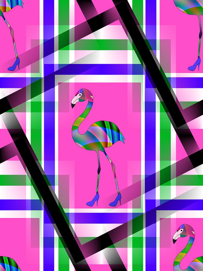 Chic Flamingo Pattern Digital Art by Kathleen Sartoris