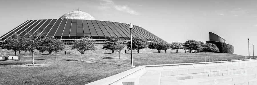 Chicago Photograph - Chicago Adler Planetarium Black and White Panoramic Picture by Paul Velgos
