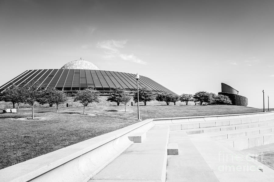 Chicago Photograph - Chicago Adler Planetarium Black and White Picture by Paul Velgos