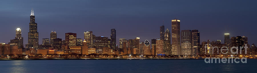 Chicago After Dusk Photograph by Sandra Bronstein
