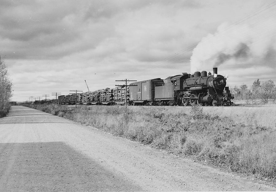 Steam Engine Pulls Freight in Michigan - 1950 Photograph by Chicago and North Western Historical Society