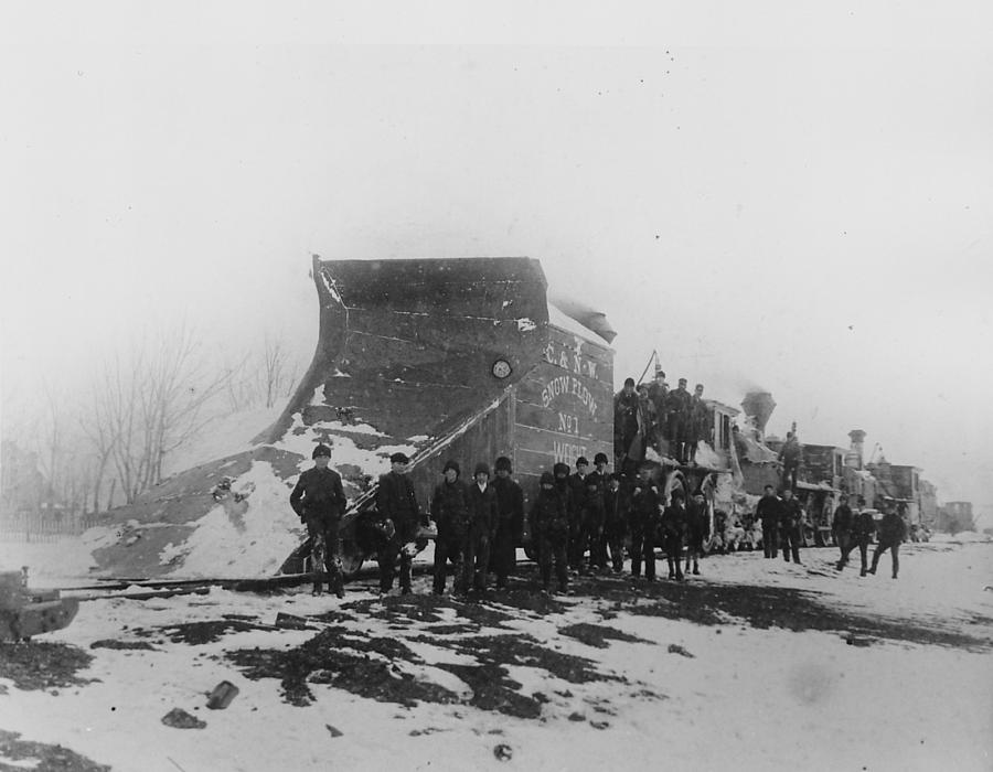 Chicago and North Western Railway Snow Plow at Work Photograph by Chicago and North Western Historical Society