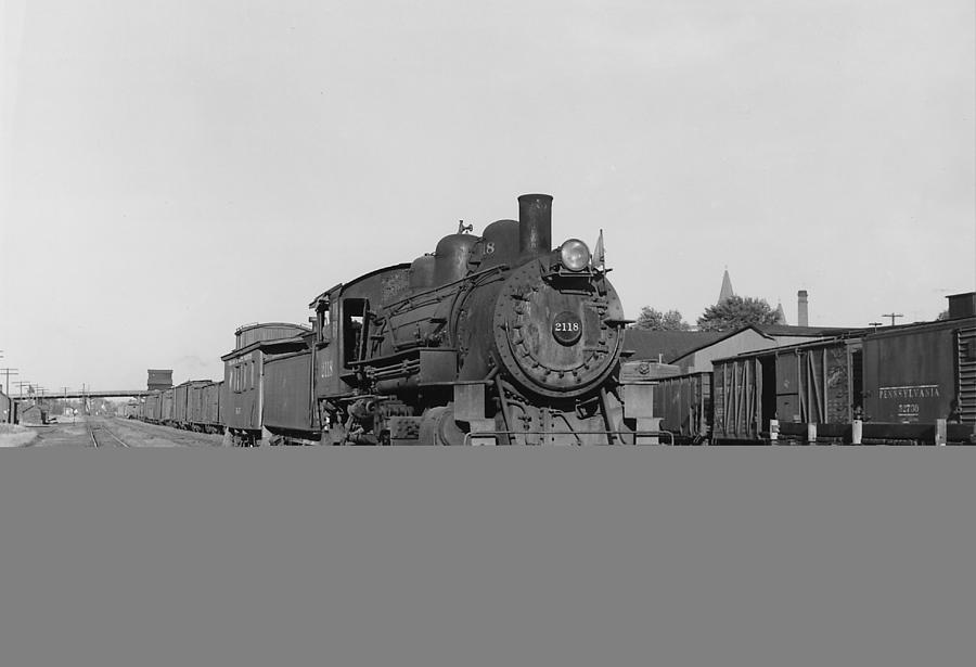 Steam Engine With Tender in Ironwood Michigan - 1956 Photograph by Chicago and North Western Historical Society
