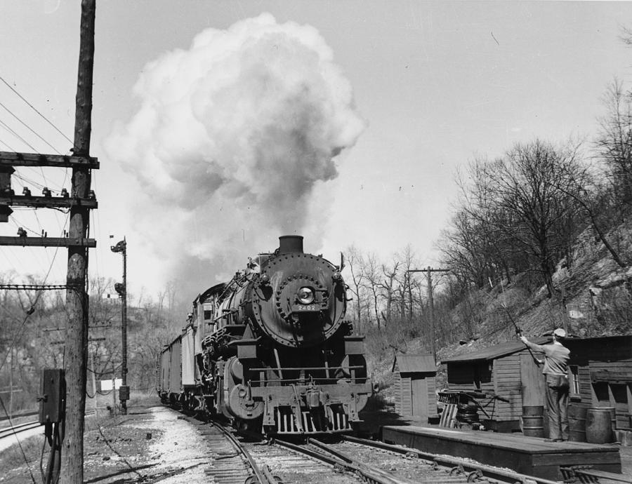 Steam Engine in Peoria Illinois Photograph by Chicago and North Western Historical Society