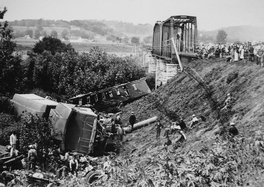 Chicago and North Western Steam Locomotive Derails Near Ames Station Iowa - 1897 Photograph by Chicago and North Western Historical Society