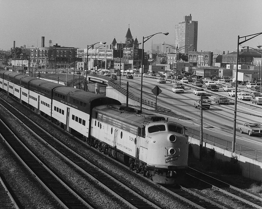 Chicago and North Western Train Nears North Avenue Yard Photograph by Chicago and North Western Historical Society