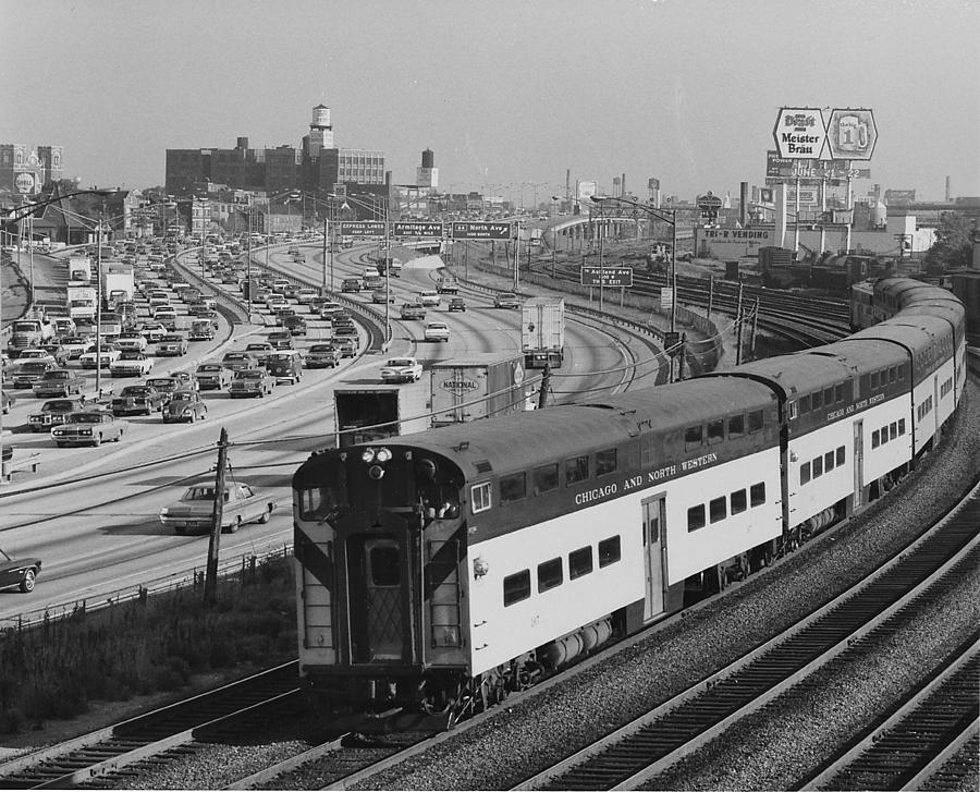 Chicago and North Western Train Nears North Ave Yard Photograph by Chicago and North Western Historical Society