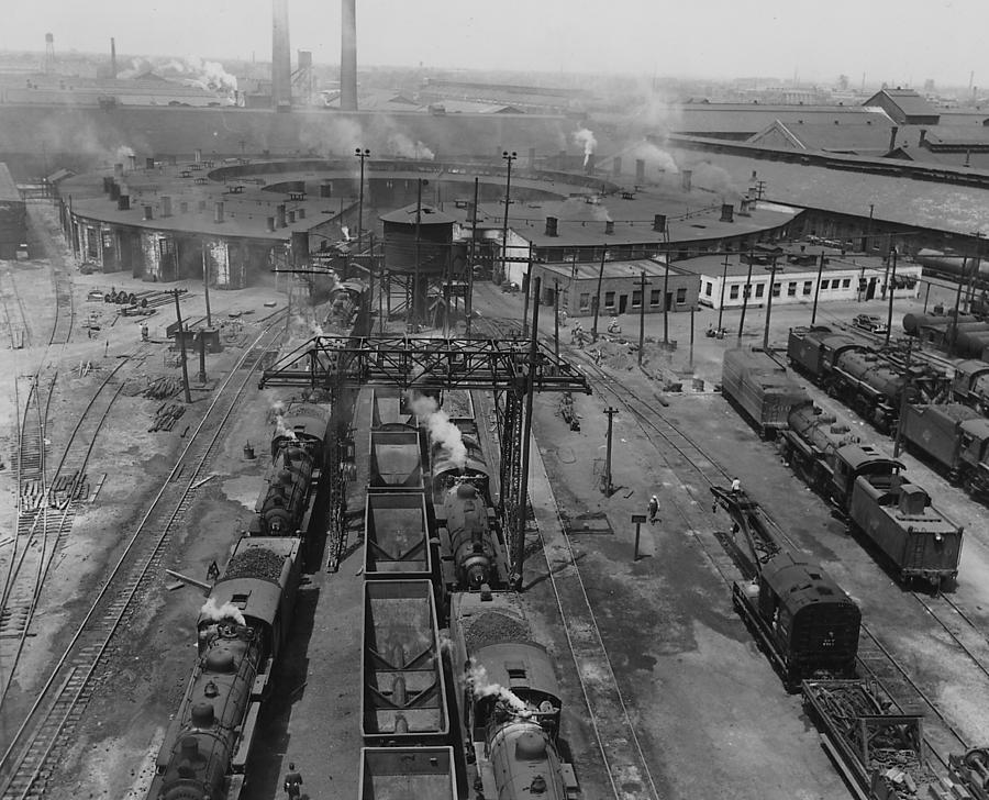 Chicago and North Western Train Yard - 1933 Photograph by Chicago and North Western Historical Society