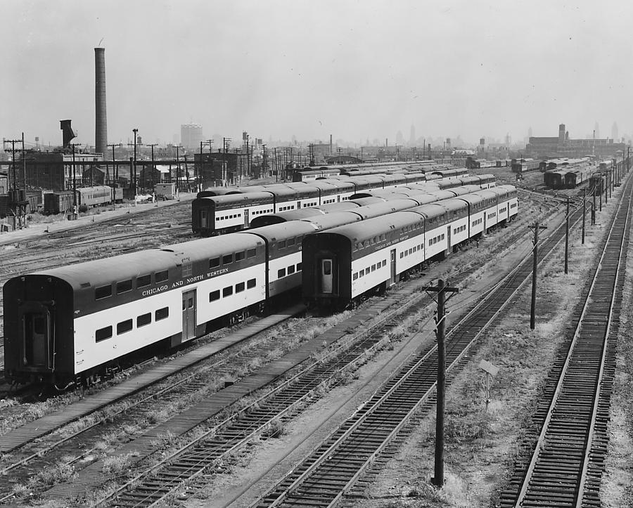 Cars in Californa Ave Train Yard Chicago Photograph by Chicago and North Western Historical Society