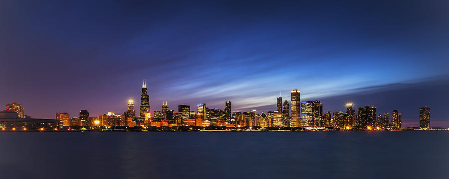 Chicago Photograph - Chicago at Twilight by Andrew Soundarajan