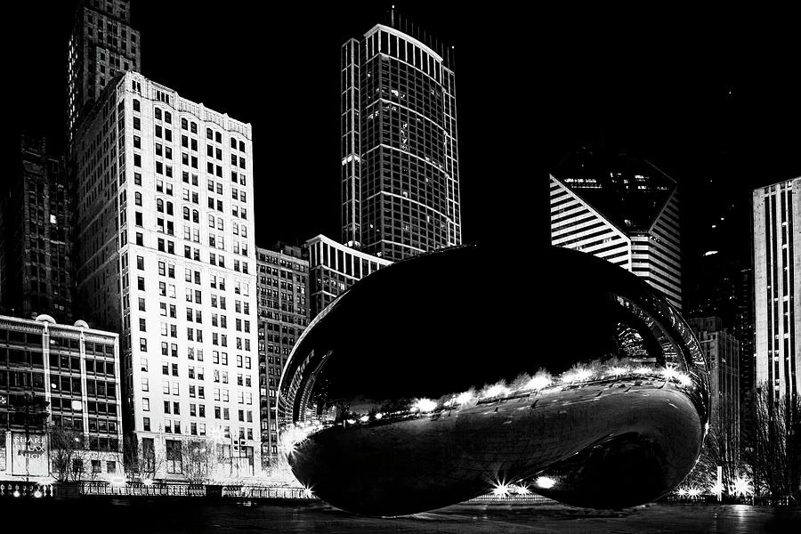 Chicago Bean at Night Photograph by Andrew Soundarajan