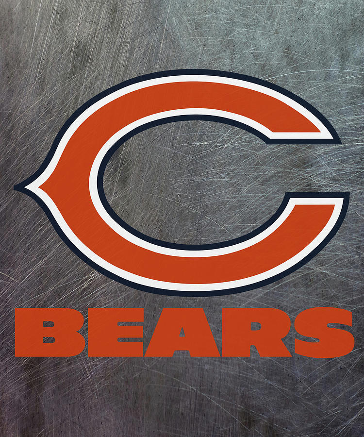 Chicago Bears on an abraded steel texture Mixed Media by Movie Poster ...