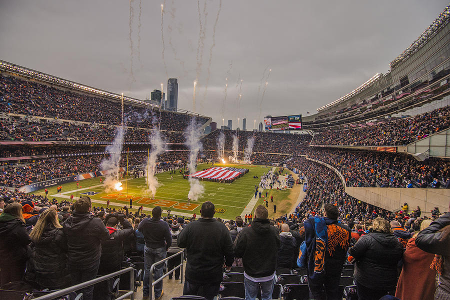 Chicago Bears Soldier Field National Anthem 7745 Photograph by David Haskett II