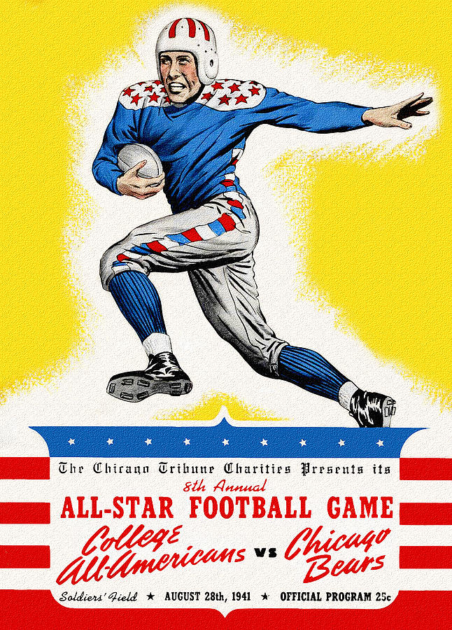 Chicago Bears Painting - Chicago Bears V College All Americans 1941 Programs by Big 88 Artworks