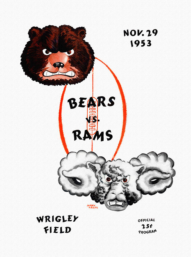 Chicago Bears 1947 Vintage Program T-Shirt by Big 88 Artworks - Fine Art  America