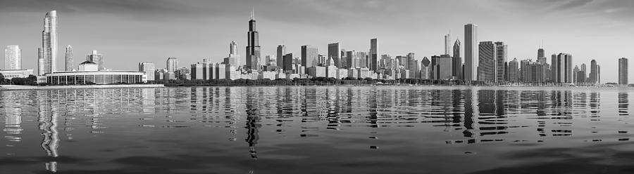 Chicago Photograph - Chicago Black and White Morning by Donald Schwartz