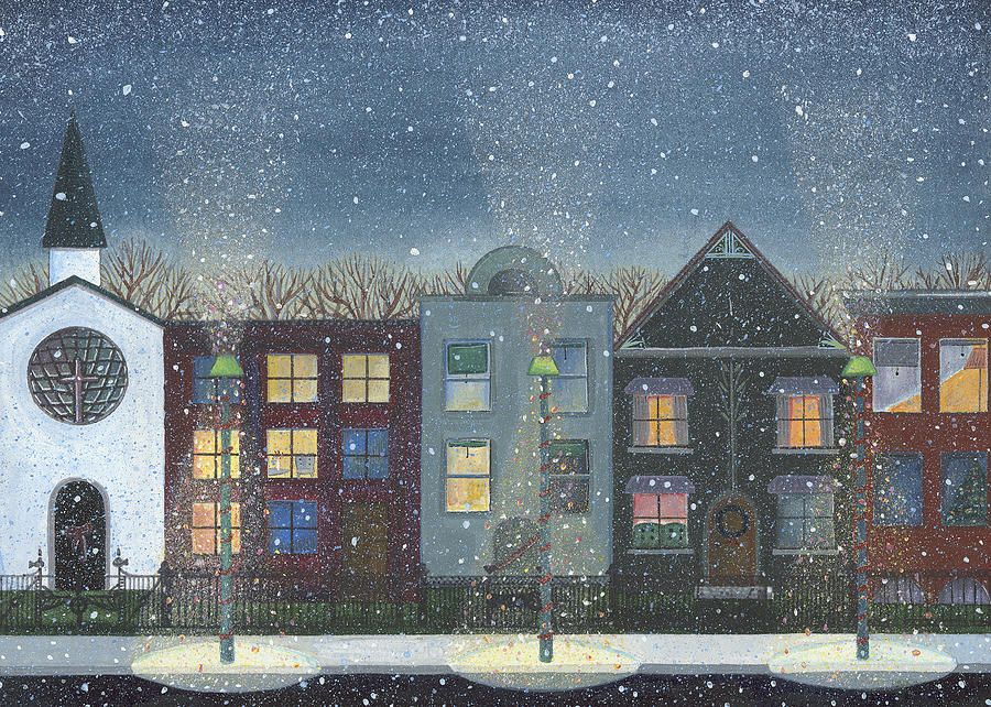 Christmas Painting - Chicago Brown Stones by Thomas Griffin