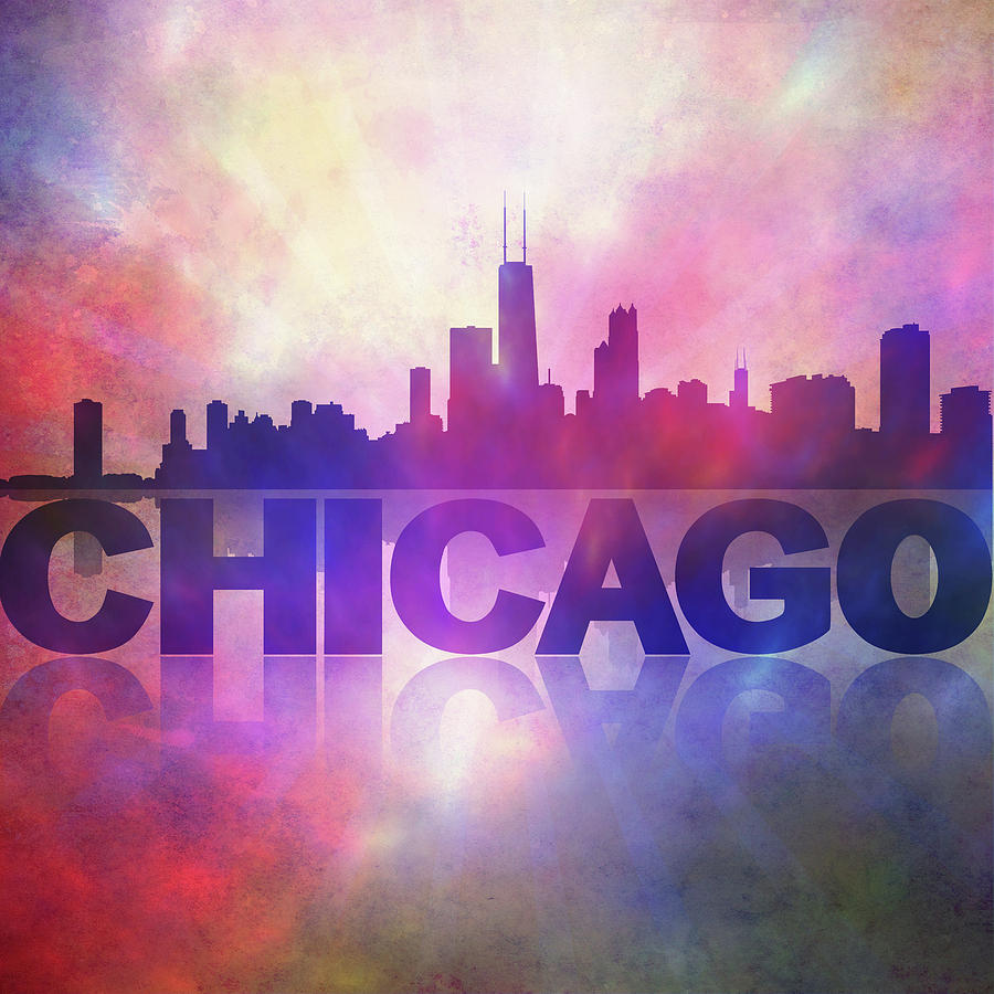 Chicago city skyline Painting by Lilia S
