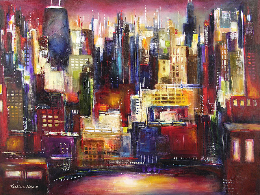 Chicago Skyline Painting - Chicago City View by Kathleen Patrick