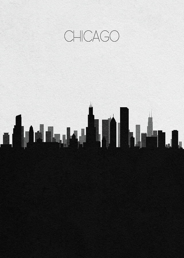 Chicago Cityscape Art Drawing by Inspirowl Design