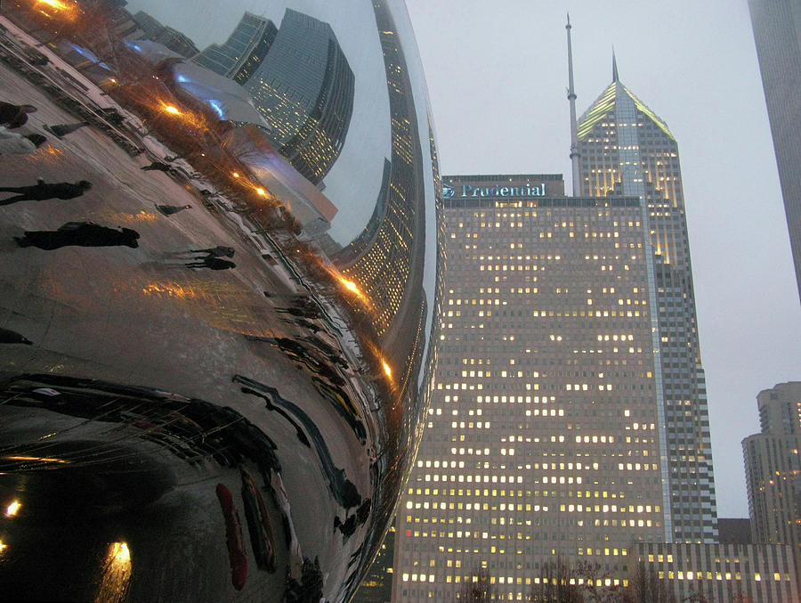 Chicago Photograph - Chicago Cloud Gate. Reflections by Ausra Huntington nee Paulauskaite