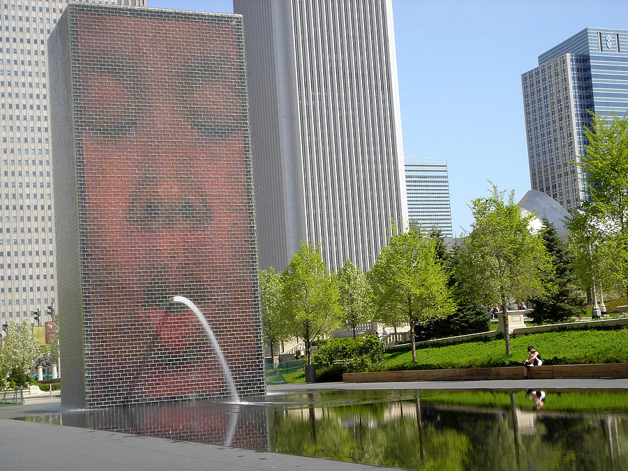 Chicago Photograph - Chicago Crown Fountain 8 by Jean Macaluso Chicago Photograph - Chicago Crown Fountain 8 by Jean Macaluso