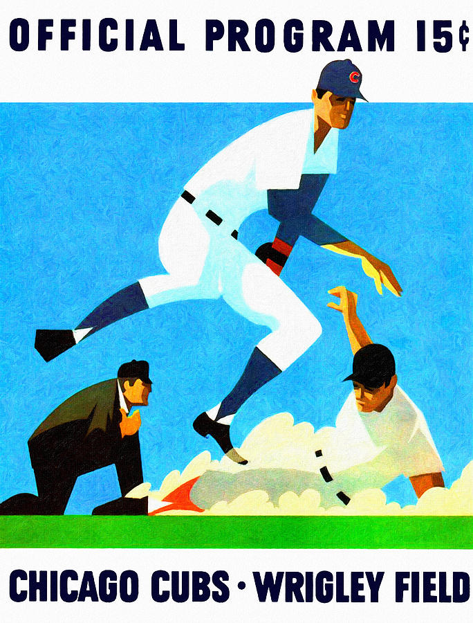 Chicago Cubs Painting - Chicago Cubs 1970 Program by Big 88 Artworks