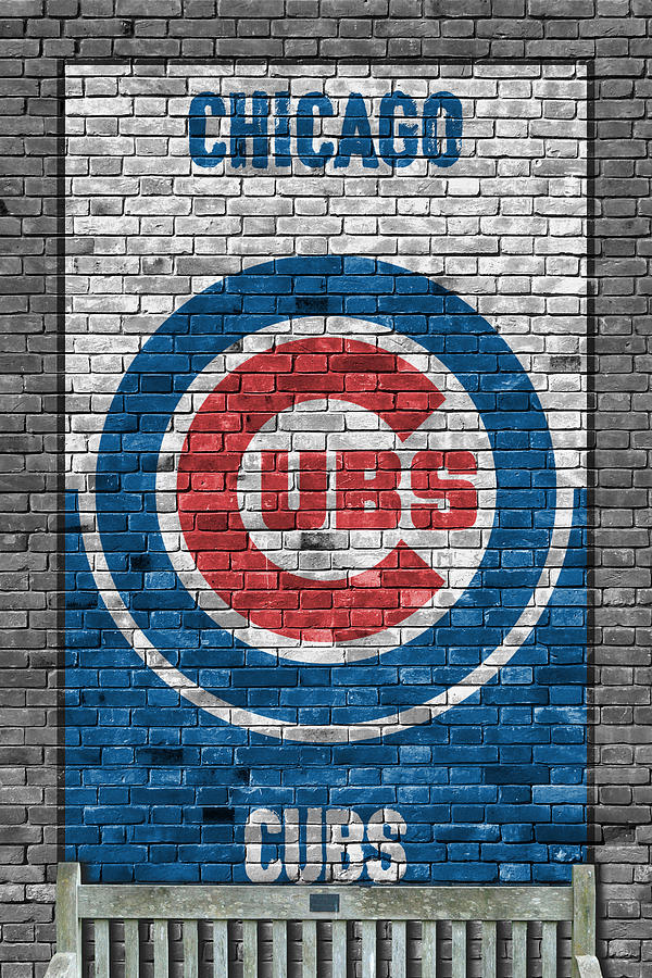 Cubs Painting - Chicago Cubs Brick Wall by Joe Hamilton Cubs Painting - Chicago Cubs Brick Wall by Joe Hamilton