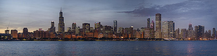 Chicago Cubs Baseball Skyline Photograph