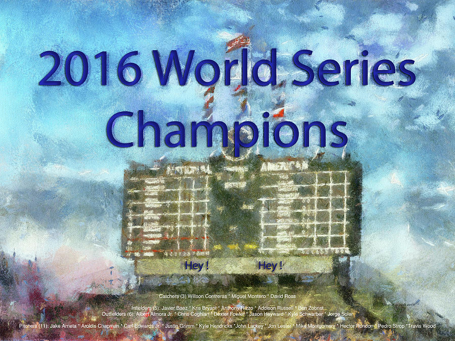 Chicago Cubs World Series Scoreboard PA 02 Photograph by Thomas Woolworth