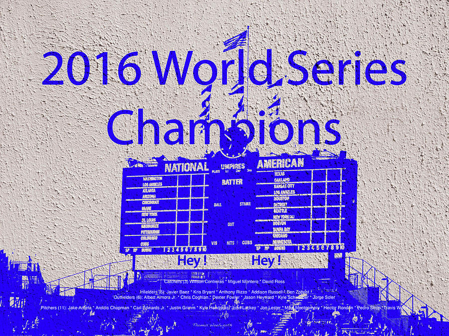 Chicago Cubs World Series Scoreboard PA 03 Photograph by Thomas Woolworth