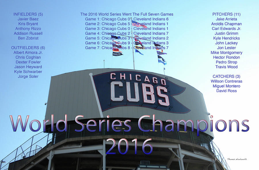 Chicago Cubs World Series Signage Photograph by Thomas Woolworth