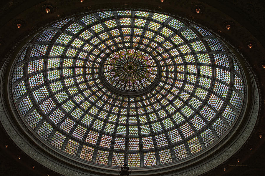 Chicago Photograph - Chicago Cultural Center Tiffany Dome 02 by Thomas Woolworth
