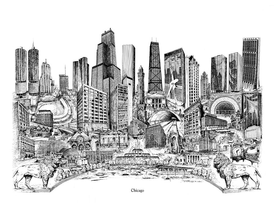 Chicago Drawing by Dennis Bivens Fine Art America