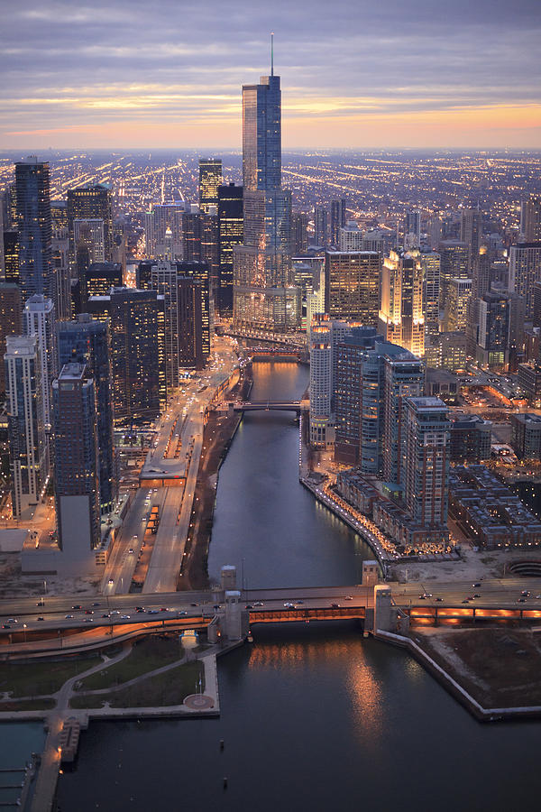 Chicago Downtown   Aerial View By Berthold Trenkel