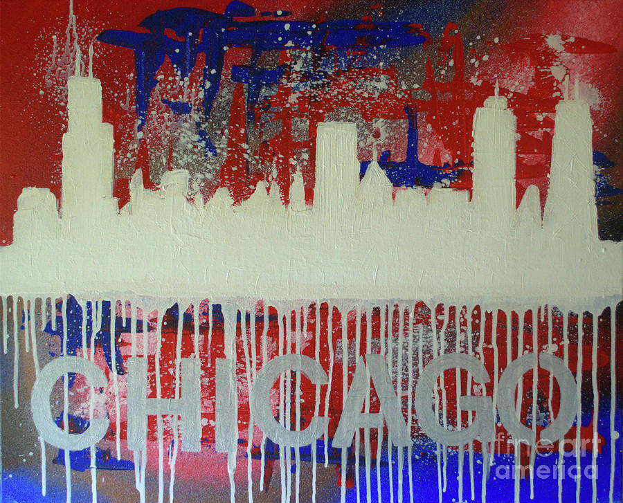 Chicago Drip Painting by Melissa Jacobsen
